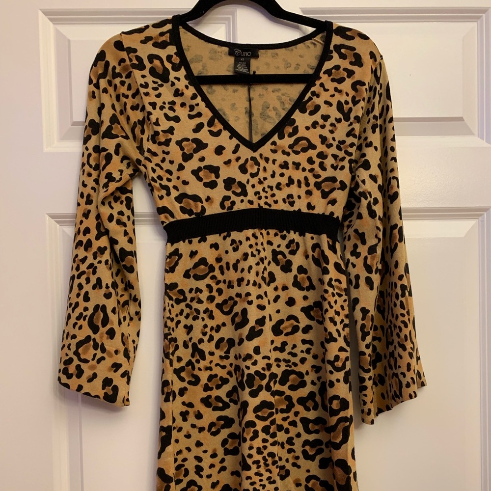 Leopard Print Long Sleeve Dress!